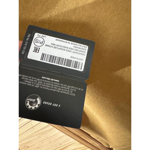 Brand New BRP Ski-Doo Men's Size Small Essentials Crewneck Sweater Khaki - Picture 5 of 6